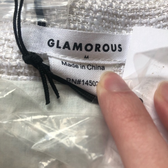 NWT Glamorous Green White Tweed Blazer Jacket - Picture 6 of 10